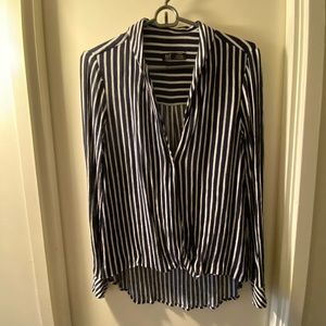 Zara Bland and White Stripe Soft Tee